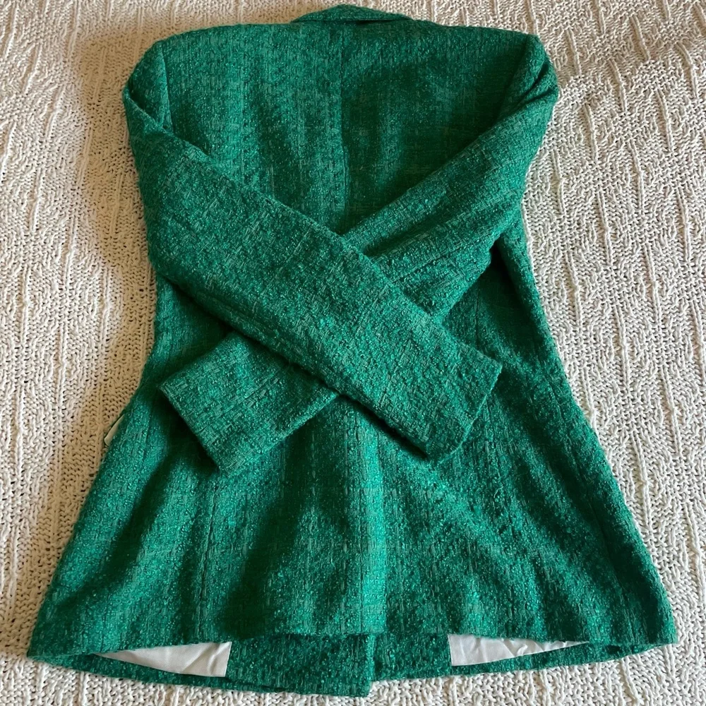 ZARA BUTTON TEXTURED WEAVE BLAZER - Picture 13 of 16